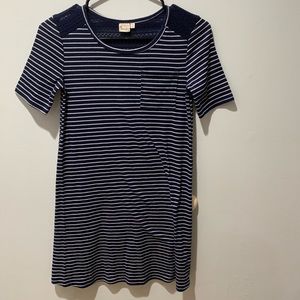 Mudd Blue and White Striped T-Shrit Dress